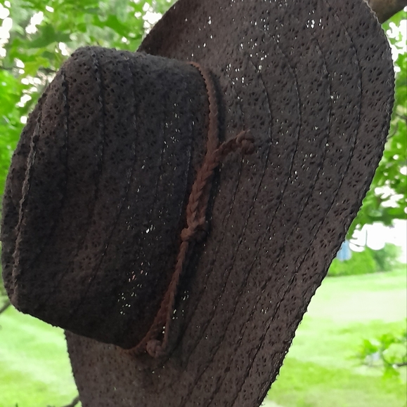 Free People Lace Lovers Black Wide Brim Hat - Picture 6 of 10